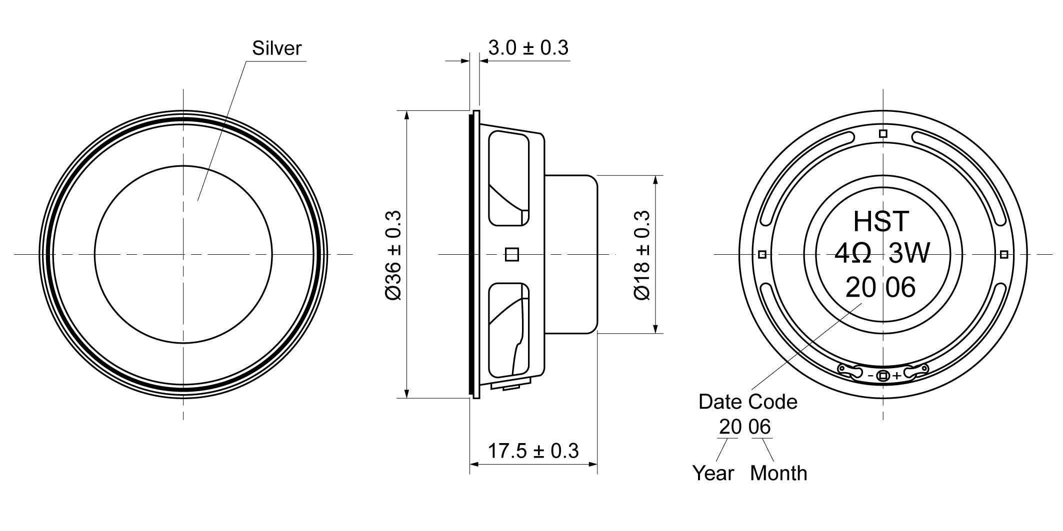 MIU36R-17H3.0W4 Mechanical Drawing